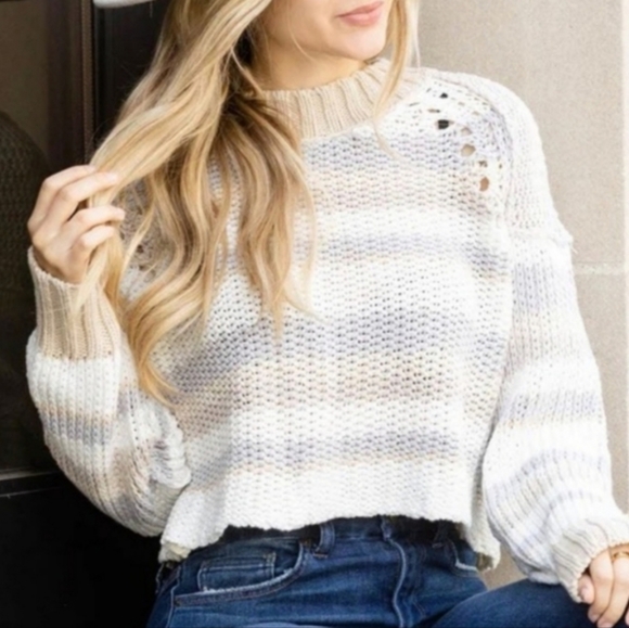 NWT Free People Devon knit Sweater size Medium - Picture 4 of 14